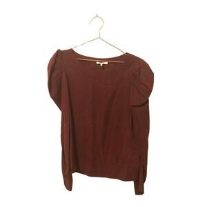 Three dots puff sleeve tencel blouse size medium